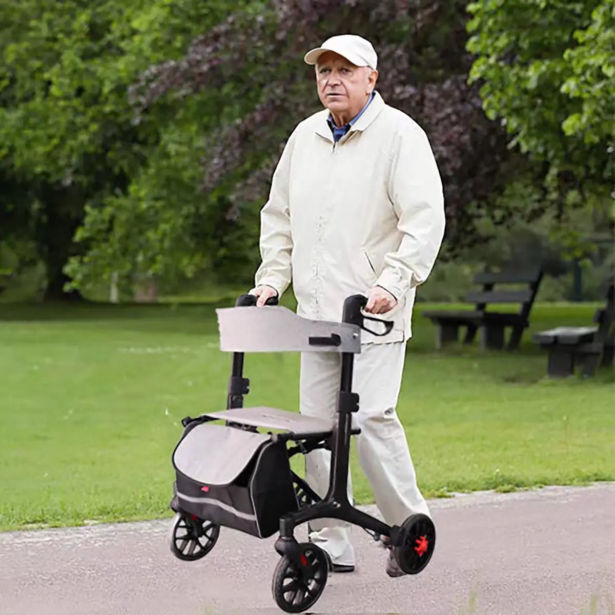 

Lightweight Cheap Carbon Fiber Manual Wheelchair Walker And Rollator For Elderly BZ-MA07