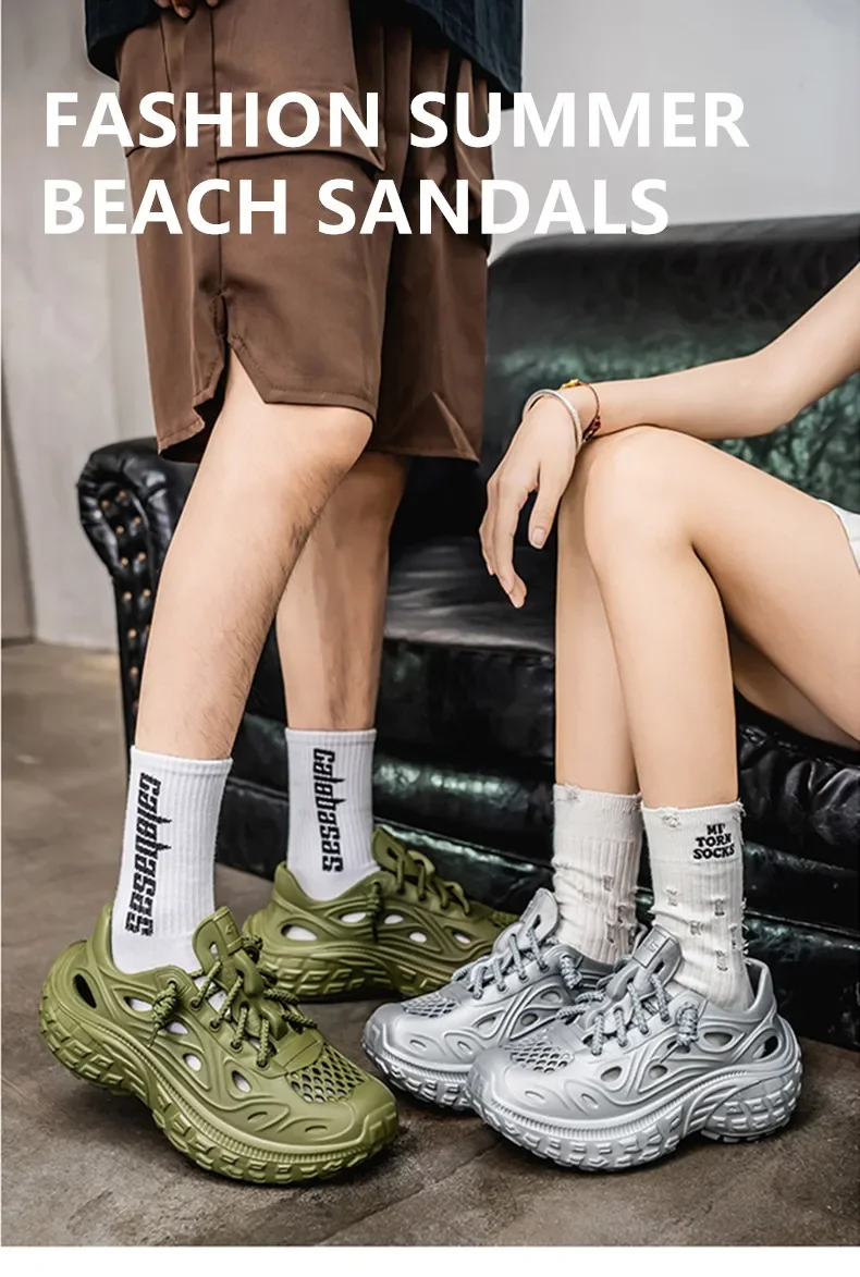 2025 neue Sommer Mode Liebhaber Sandalen EVA Baotou männer Sandalen Outdoor Dicken Boden Loch Schuhe Luxus Strand Männer garten Schuhe – Detail 2