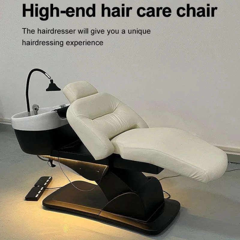 Hot Sale Salon Shampoo Chair with Massage Eco-Friendly Head Spa Shampoo Bed PU Leather Comfortable Beauty Salon Salon Furniture 3