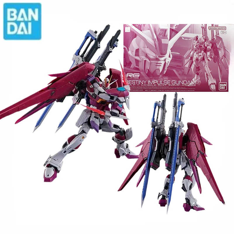 In Stock Bandai Genuine GUNDAM RG 1/144 DESTINY IMPULSE Assembly Anime Action Figure Model Toys Gifts Collectible Ornaments