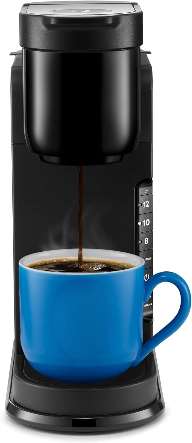 

Single Serve K-Cup Pod Coffee Maker, 3 Brew Sizes, Strong Button Feature, 42oz Removable Reservoir, Black