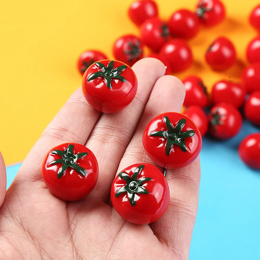 12 Pcs Imitation Tomato Miniature Tomatoes Model Photo Prop Resin Fake Fruits Miniatures