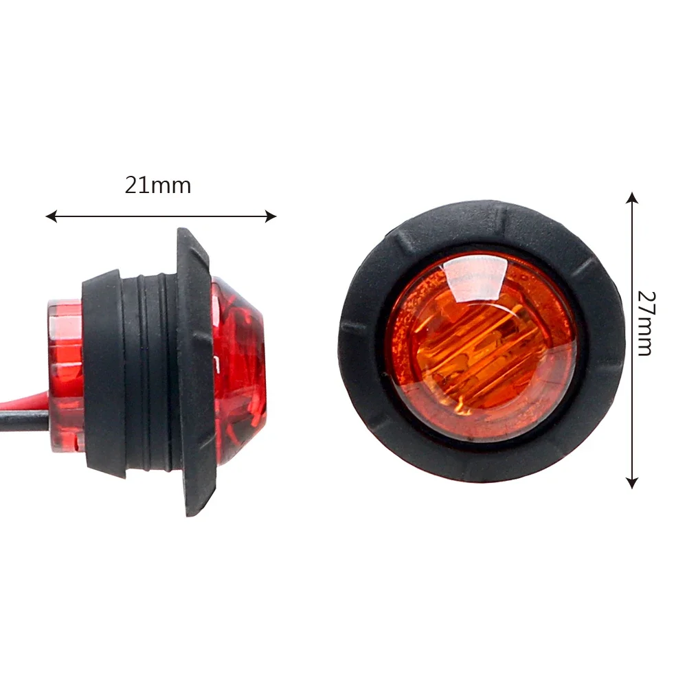 12V Taillights Motorcycle Brake Signal Lights LED Side Marker Lamps Position Clearance Rear Indicator Trailer Truck Accessories