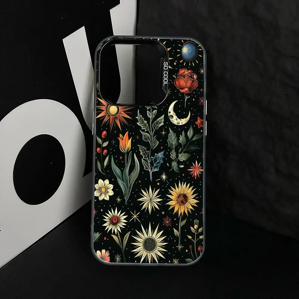 Sunflower Moon Hülle für iPhone 17 16 15 14 13 12 11 Pro/Max/Plus stoßfeste Rückabdeckung Anti-Fingerabdruck