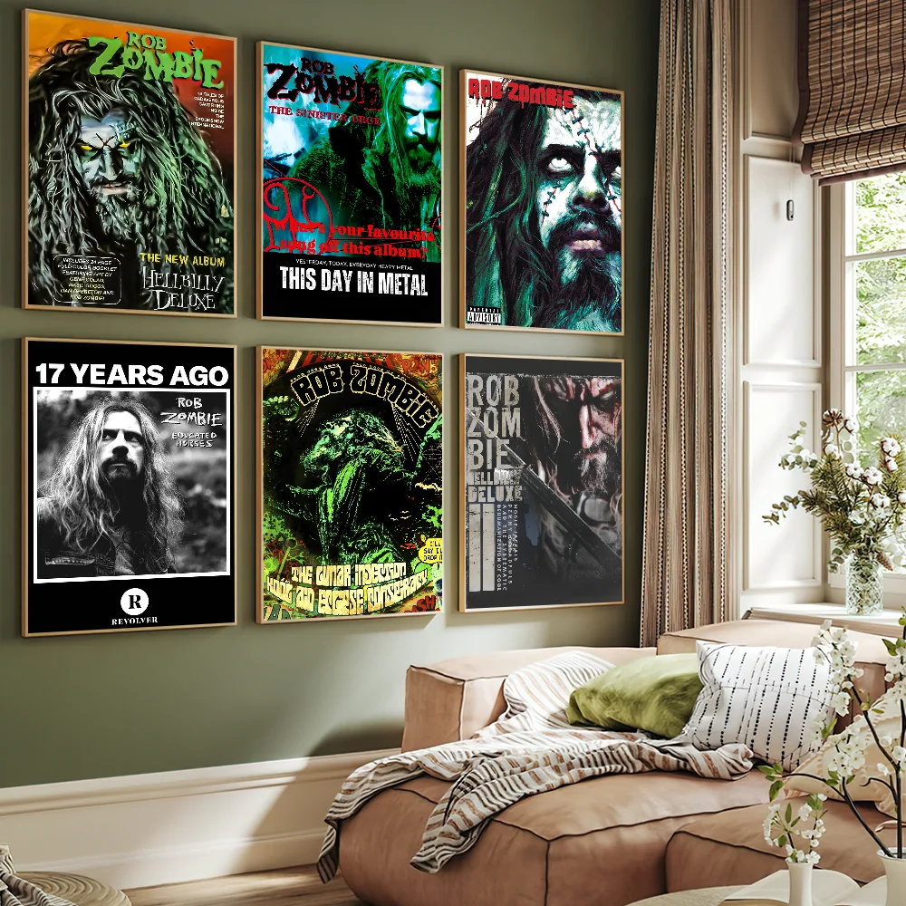 Singer R-Rob Z-Zombie Hellbilly Deluxe Poster Hot Album Art Wall Painting Stickers Small Decor Aesthetic Bar Coffee House Indoor