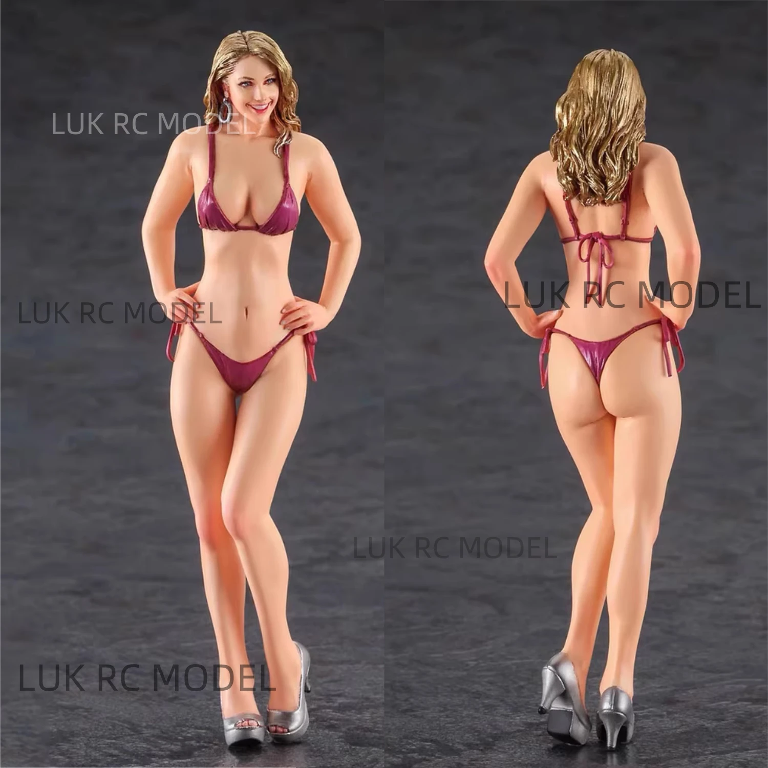 

1/12 Cheerleading Girl Resin Model RACE QUEEN Static Model Simulation Doll Driver for 1/14 RC Model Tipper Loader Digger