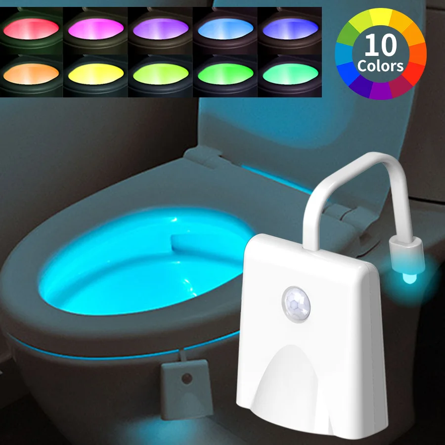 

Human Sensor Toilet Light RGB 10 Colors Adjustable Star Projector Toilet Night Light Waterproof Bathroom Toilet WC Backlight