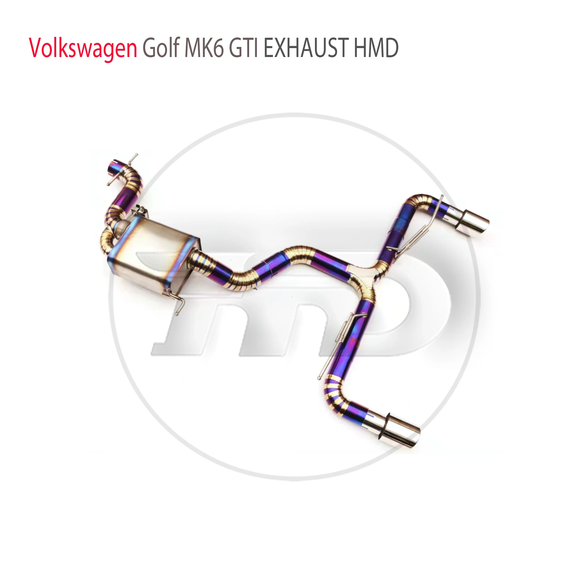 HMD Titanium Alloy Exhaust Systems Performance Catback For Volkswagen Golf MK6 GTI 2.0T Valve Muffler