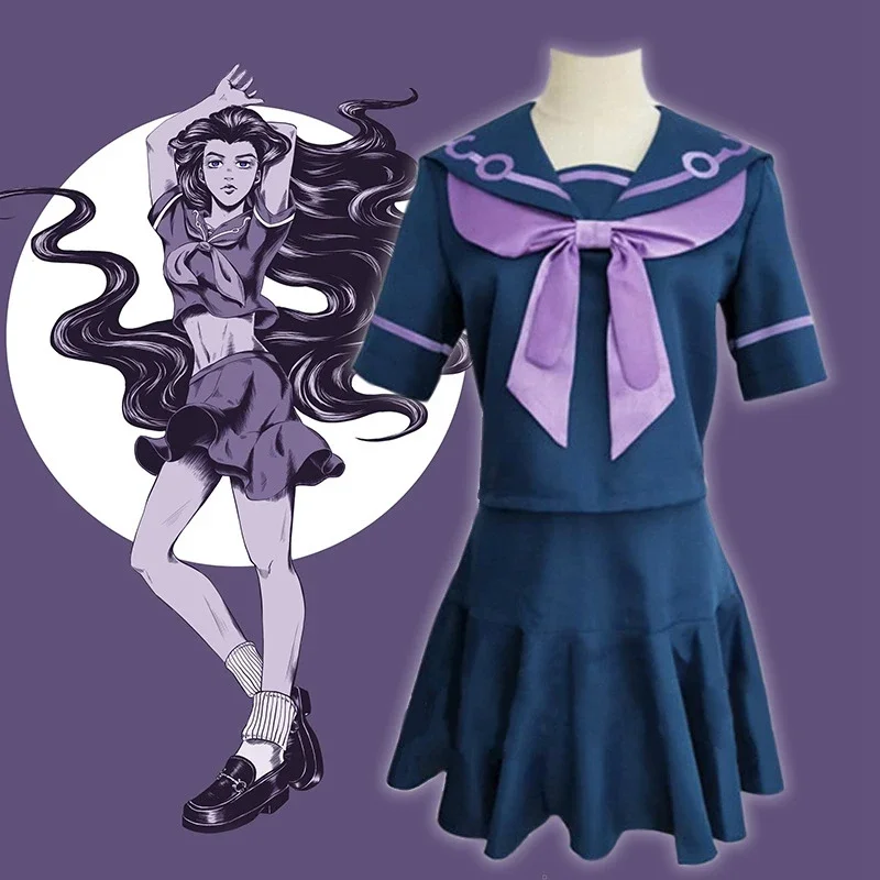 JoJo's Bizarre Adventure Cosplay Costume Yukako Yamagishi Uniform Women Dress Sailor Suits JOJO Outfits Full Set