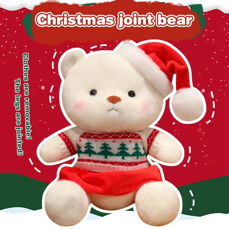 Simpatico cartone animato maglione di Natale orso giocattolo decorazione della casa di Natale giocattoli per bambini Kawaii divertente orso bambola giocattoli regali di Natale