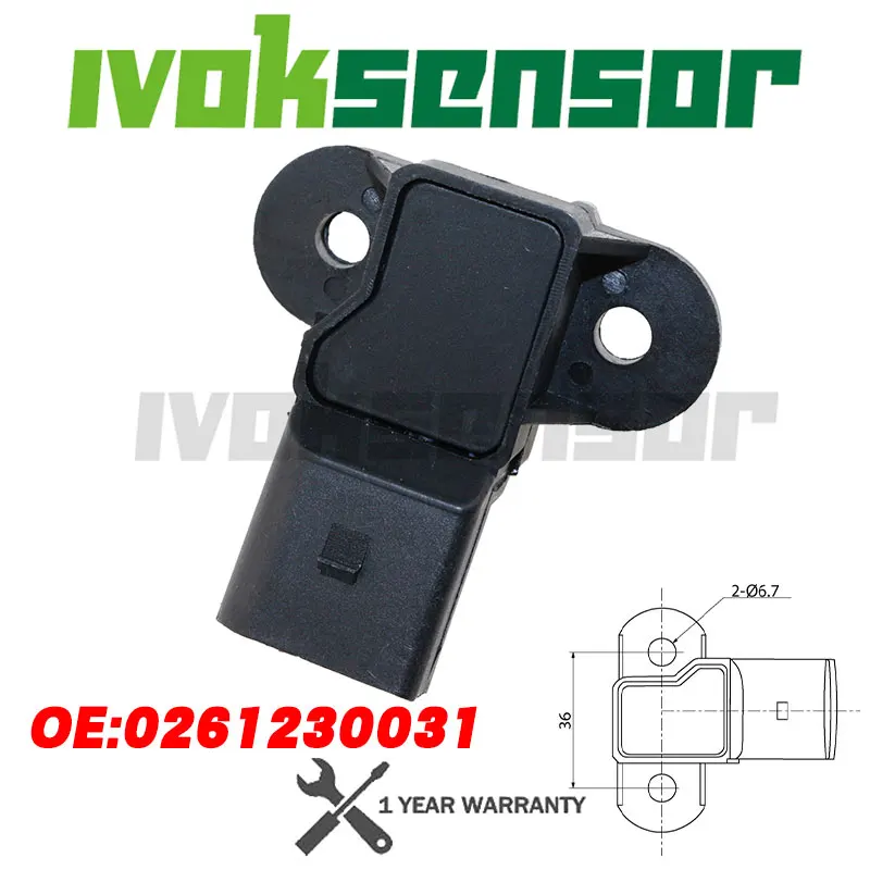 0261230031 1Bar MAP Sensor For VW Bora Caddy Jetta Lupo Passat Polo Audi Skoda Seat Altea Arosa Inca Toledo 1.0 1.2 1.4 1.6 2.0