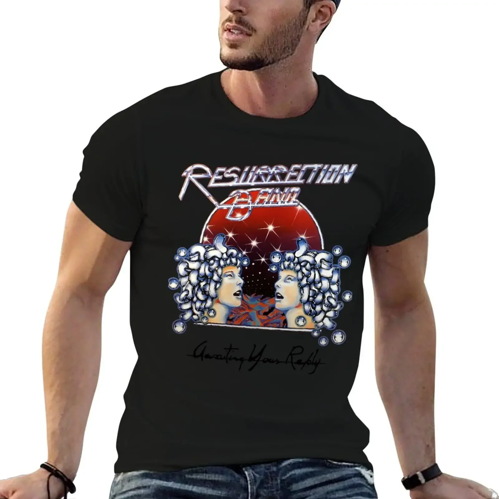 

Resurrection Band - Awaiting Your Reply T-Shirt funny shirt cotton affliction shirts boys whites tee shirts for men