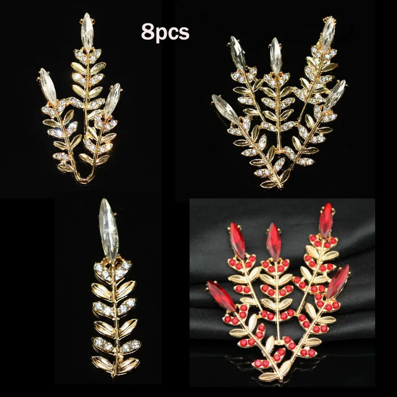 Bridal Hair Accessories Leaf Branch Crystal Marquise Rhinestone Alloy DIY Jewelry Making Parts Wedding Dress Bag Decorations