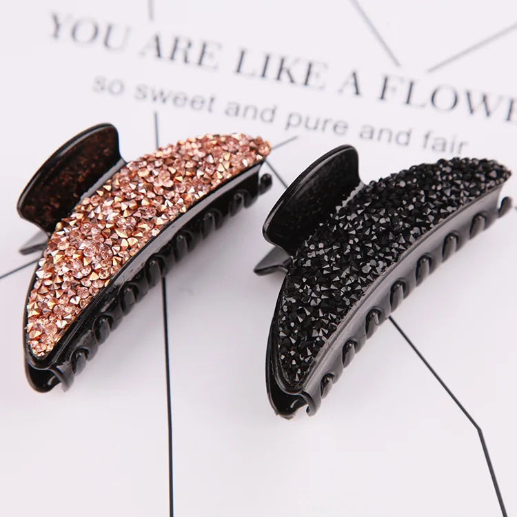 Women Full Rhinestone Resin Hair Claws Acetate Hair Accessories Crab Hair Clips For Girls Lady Moon Hair Clips Hairpins Jewelry