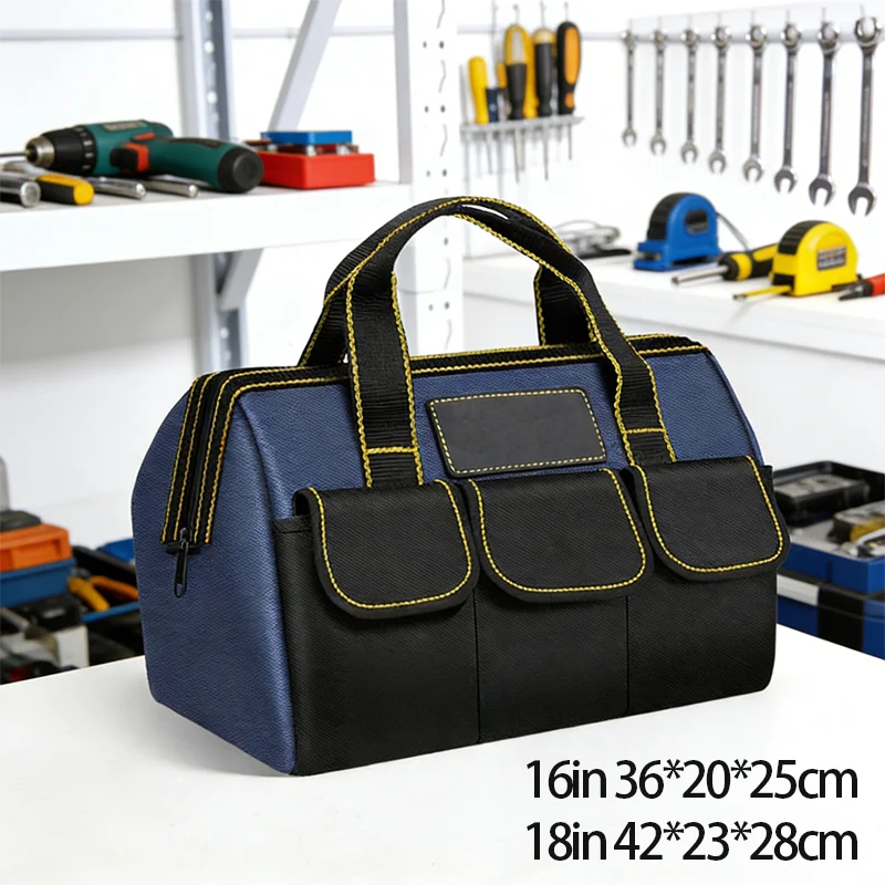 حقيبة أدوات متعددة الوظائف سعة كبيرة أكسفورد قماش حقيبة مقاومة للماء رشاقته مقاومة للاهتراء أداة إصلاح تخزين حقيبة كهربائي