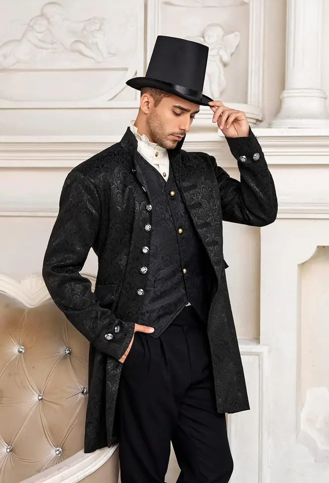 Jaqueta medieval steampunk masculina, fantasia de pirata viking