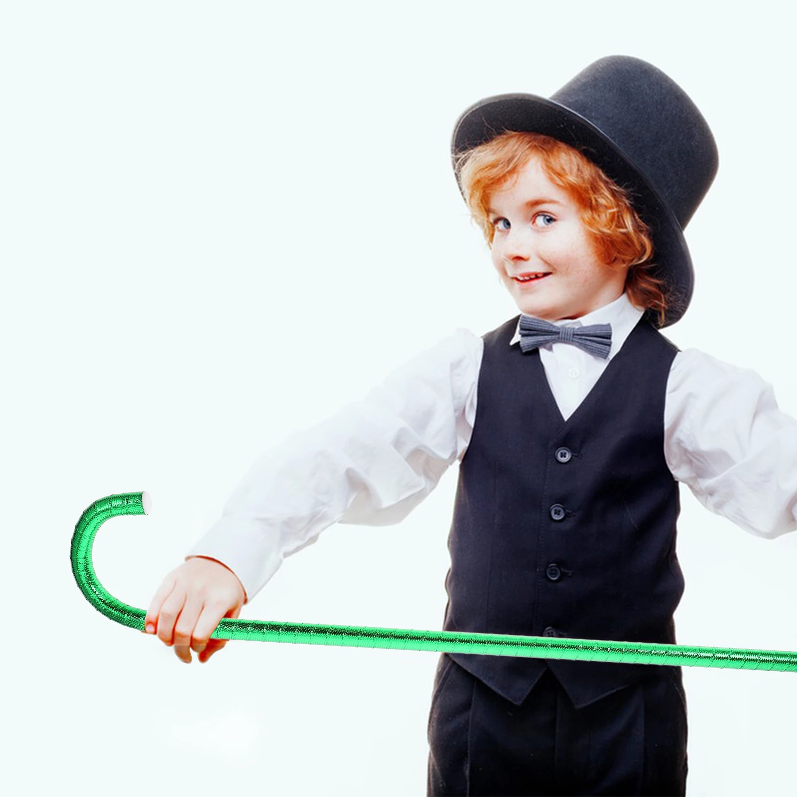 

2Pcs Kids Dance Cane 60cm Green Red Reusable Lightweight Halloween Party Supplies Performance Crutches Jazz Prop Belly Dancing