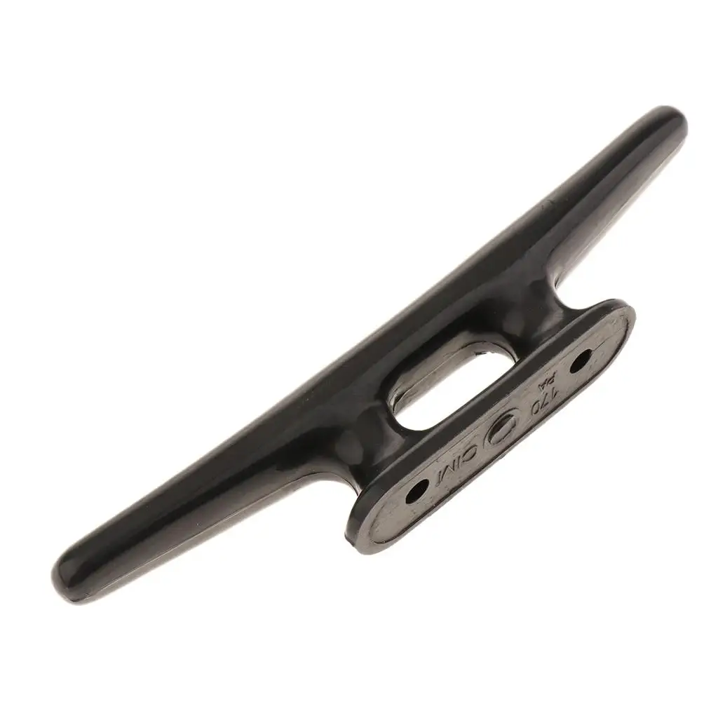 

Marine Boat Mooring Cleat Dock Plastic w/Fasteners (Black, 6inch, 1 Piece)