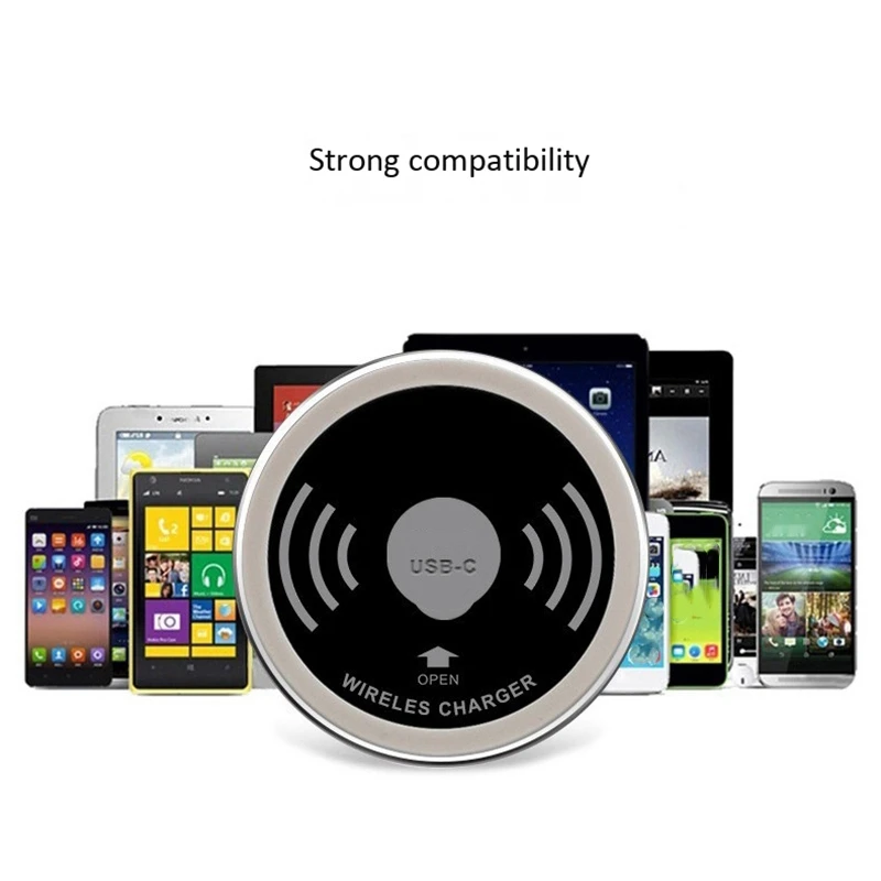 Efficient Built In Desktop Device Qi Fast Wireless 15W Quick 3.0 Embedded Caricabatter Type-C Chargeur