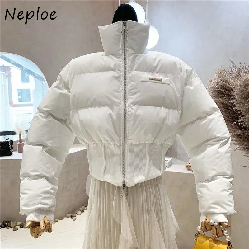 

Neploe Chic повседневные однотонные куртки женская утепленная хлопковая одежда 2024, зимняя корейская версия, утягивающие парки со свободной талией