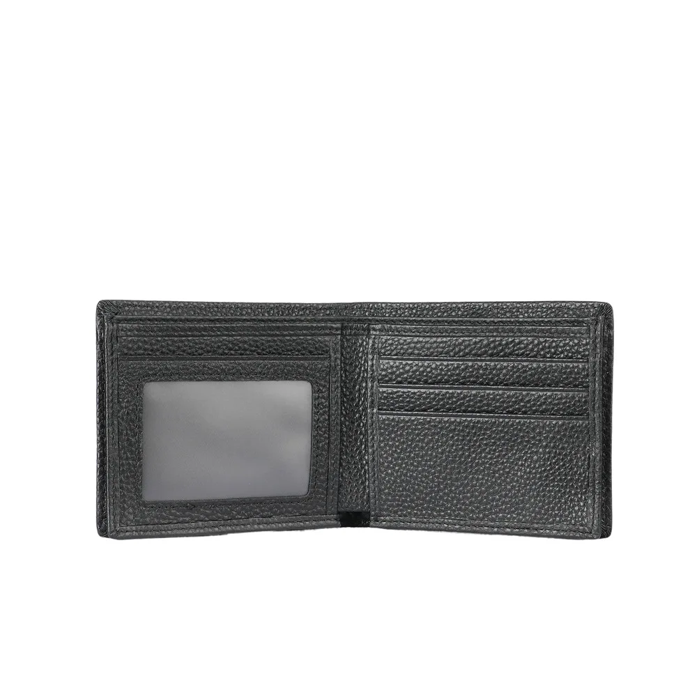 1161 Men's Leather Wallet Classic Style Cowhide Wallet Black Business Money Bar Retro Casual Thick Layered Card Bag
