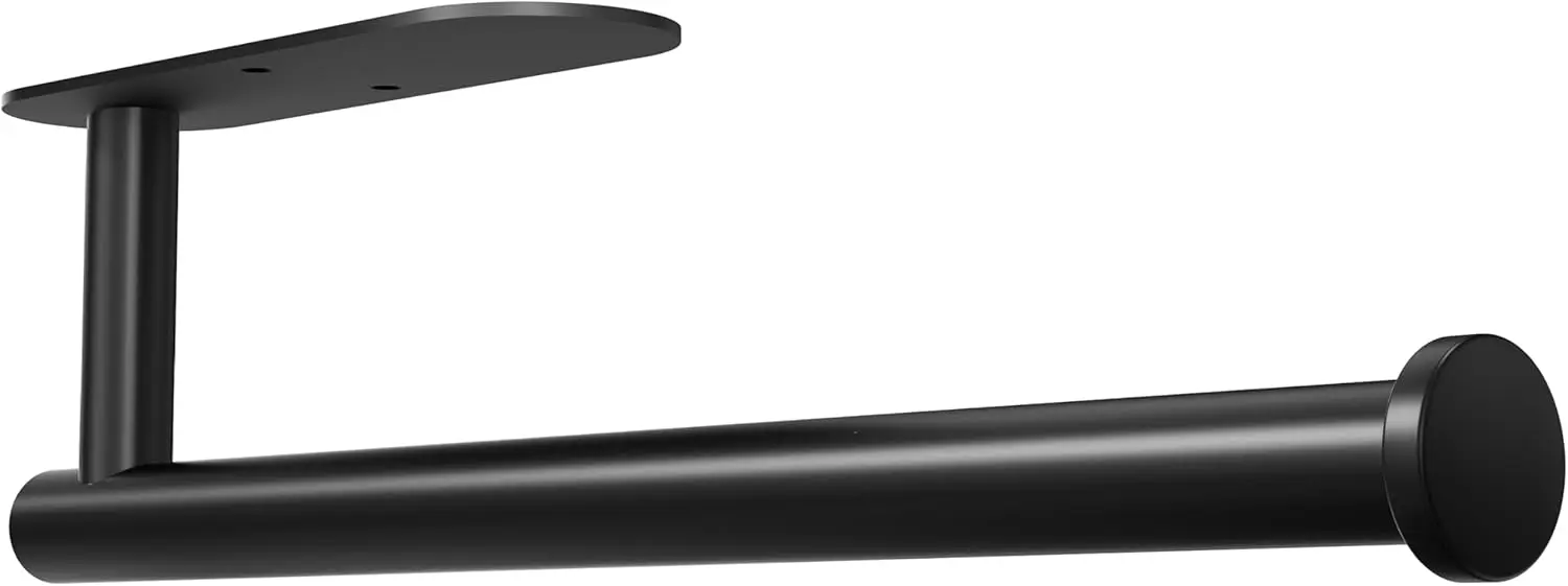

Under Cabinet Paper Towel Holder, Stainless Steel Rustproof with Adhesive and Screw Mount for Kitchen Bathroom RV, Black
