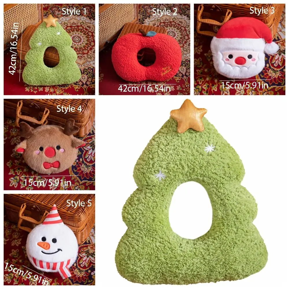 Babbo Natale carino albero di Natale cuscino di peluche Kawaii super morbido cuscino di tiro cartone animato farcito albero di Natale vivaio