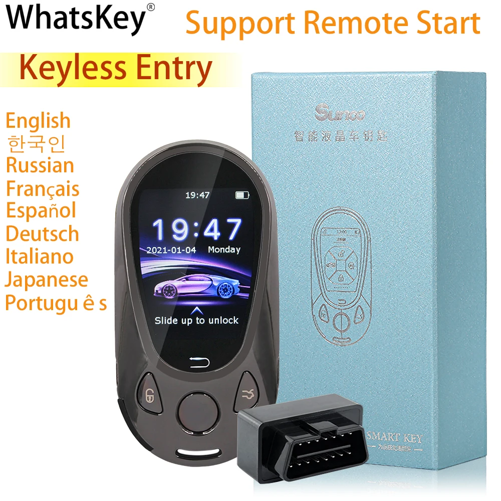 

New Korean/French/Spanish Remote Display M-One For Mercedes-Benz For BMW Smart LCD Key With Keyless Entry Support Remote Start