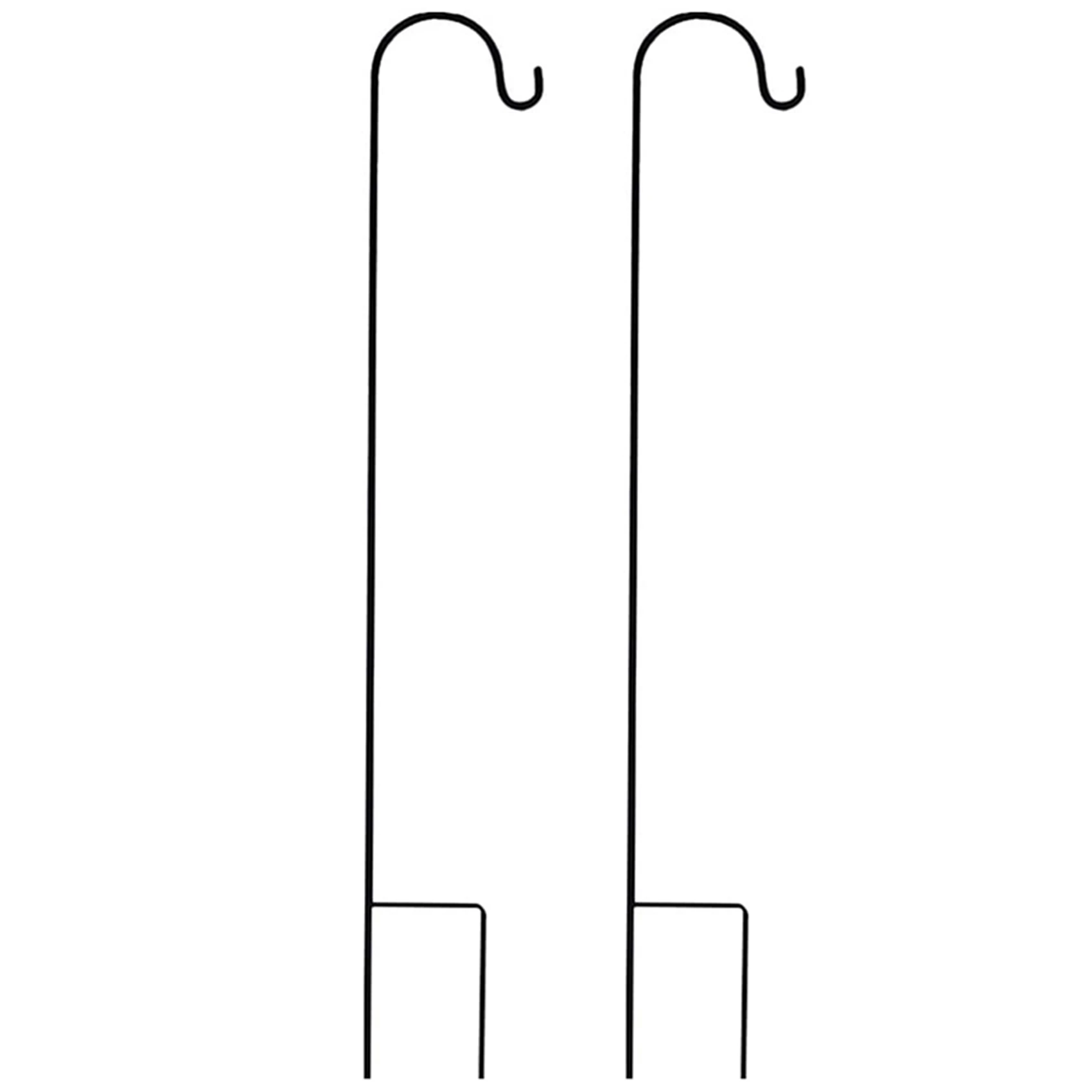 AT05-2X Shepherd Hooks Rust Resistant Garden Stake Outdoor Metal Plant Stand Hanger Bird Feeder Pole 120X10x1cm