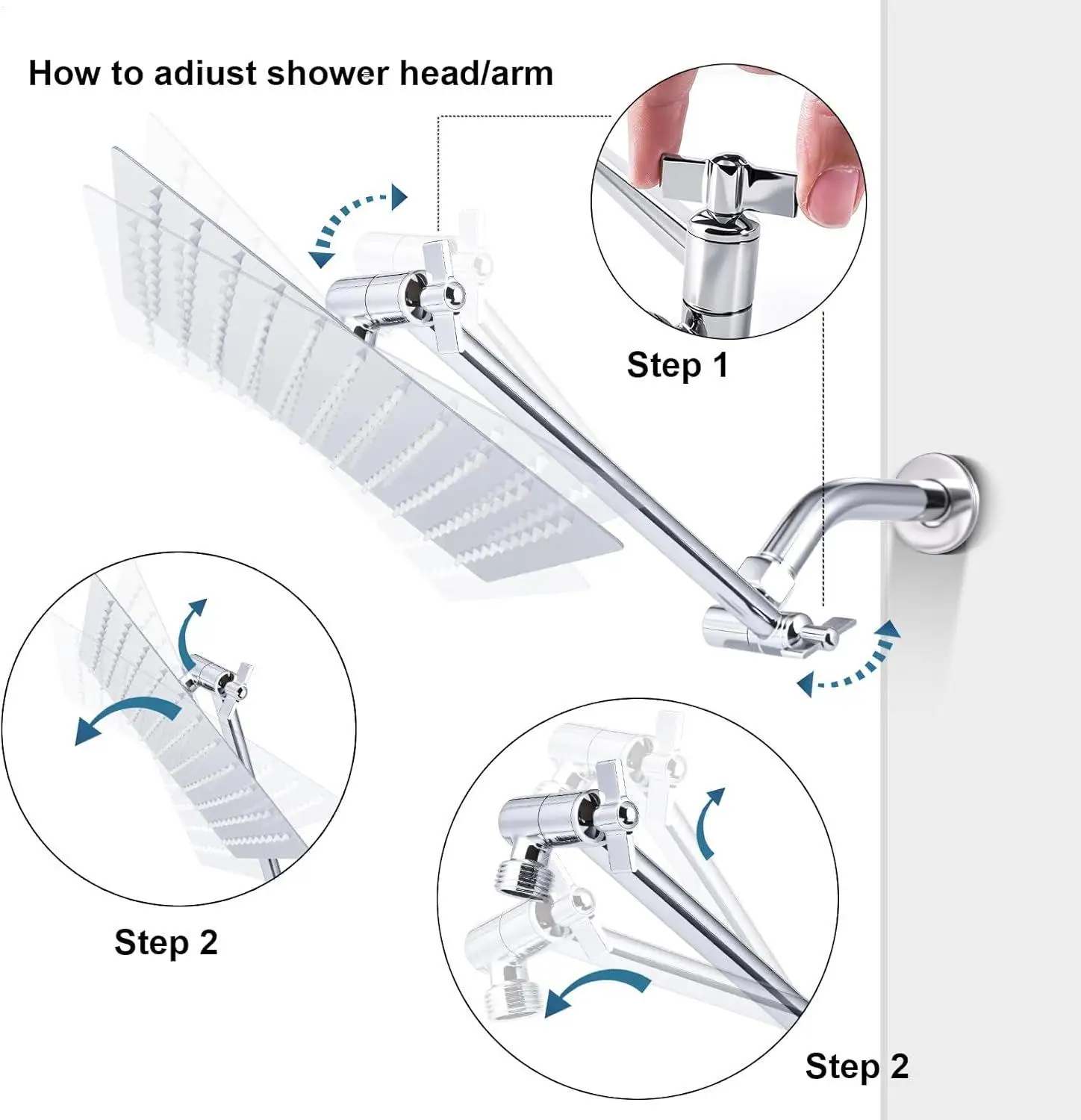 

Shower Head Extension Arm 304 Stainless Steel Bathroom Supplies Shower Head Extender Arm For Home Hotel Restaurant Apartment