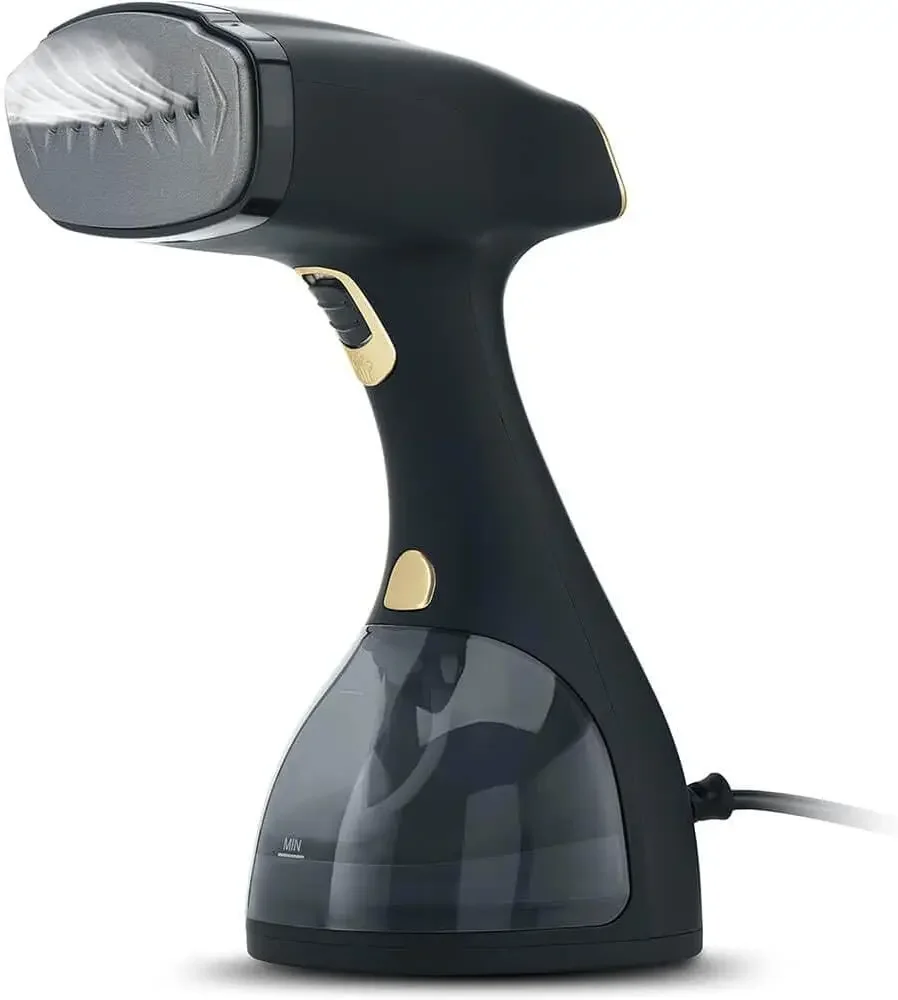 NWE Portable Handheld Garment and Fabric Steamer 1500 Watts, Quick Heat Ceramic Plate Steam Nozzle, 2 in 1 Fabric Wrinkle