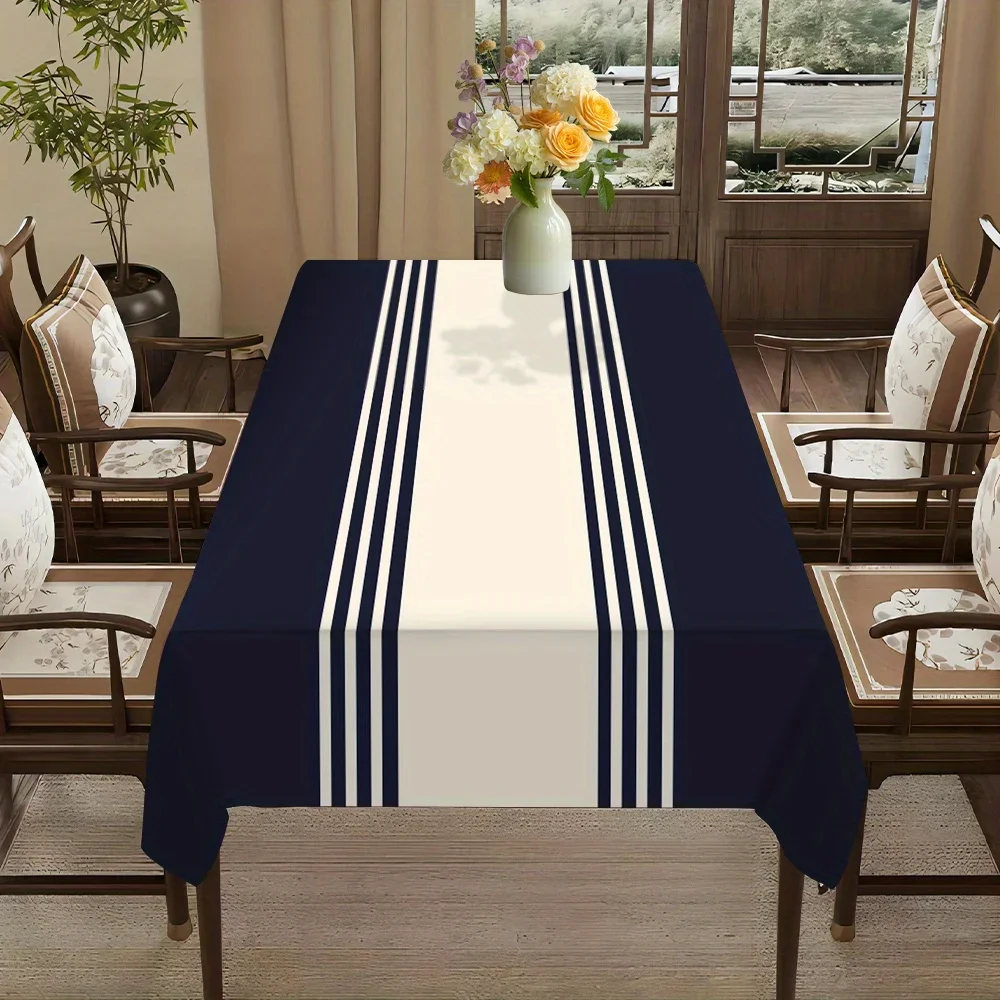 JIT + 1pc polyester tablecloth, striped tablecloth, woven table cover, floral flower-printed tablecloth (yzb)