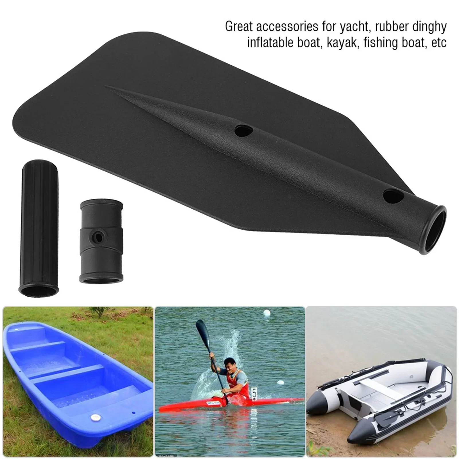 

Detachable 3 In 1 Plastic Paddle Blade Handle Oar Accessories Kayak Yacht Rubber Dinghy Canoe