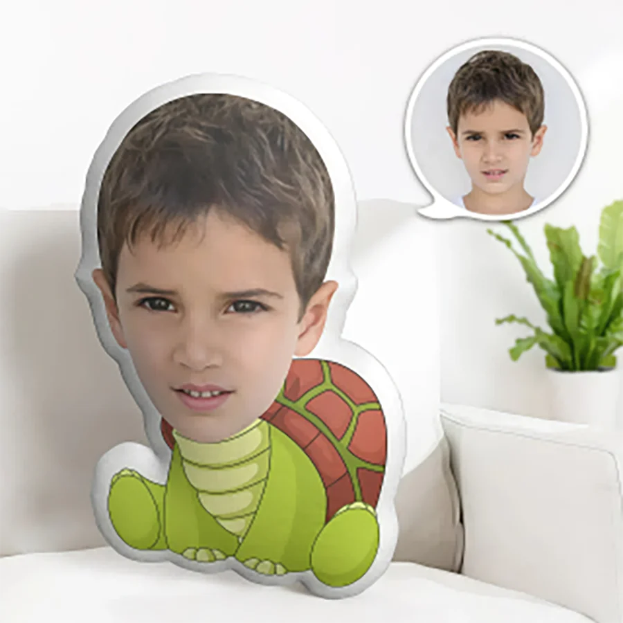Ein personalisiertes Foto-Schildkröten-Plüschkissen, individuell gestaltet, weich, bequem und niedlich, Heimdekoration, maschinenwaschbar, warm.