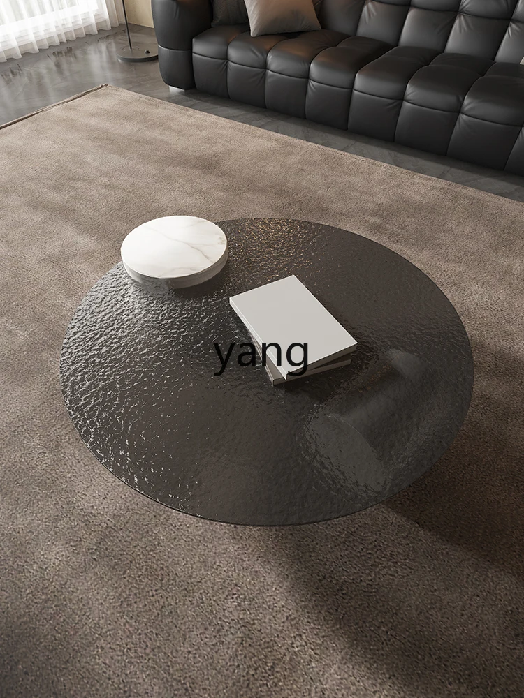 CX Minimalist Small Apartment Living Room round Tea Table Marble Water Ripple Tea Table