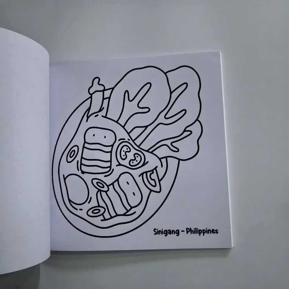 كتاب تلوين سهل الجريء للطعام الآسيوي للبالغين، كتاب رسم لطيف، هدية مثالية لحفلات عيد الميلاد وأعياد الميلاد #3