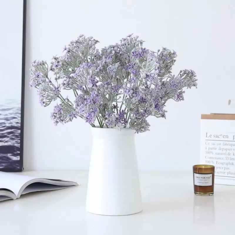 

Single Branch Multi Fork Plant Hair Snowball Fake Flower Bouquet Vase Home Party Showcase Decoration Indoor Flower Arrangement