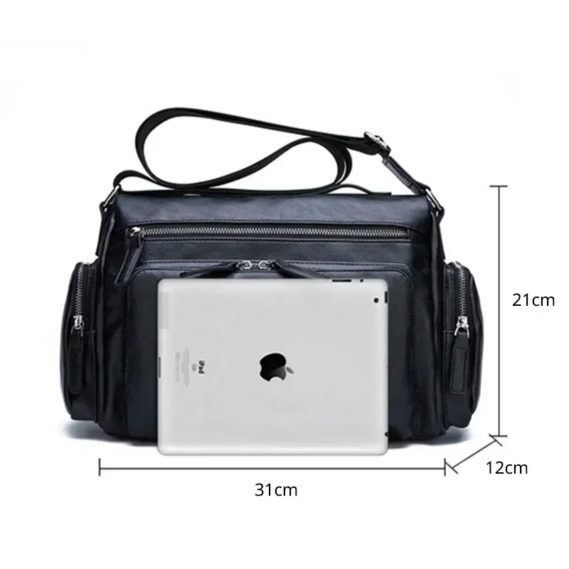 luxury brand men's messenger bag Random Retro leather shoulder Crossbody bags handbags man Business Laptop bolsos сумка мужская
