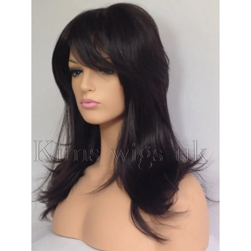 

women& # x27;s cosplay synthetic Wig Dark Brown Long Hair Wigs