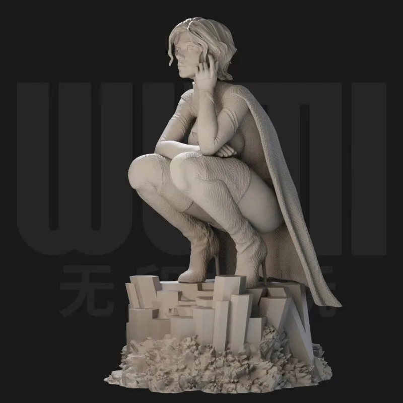 1/24 Scale Resin Figure Model Kit Squat Thinking Girl Fantasy Hobby Miniature Diorama Toy Unassembled & Unpainted