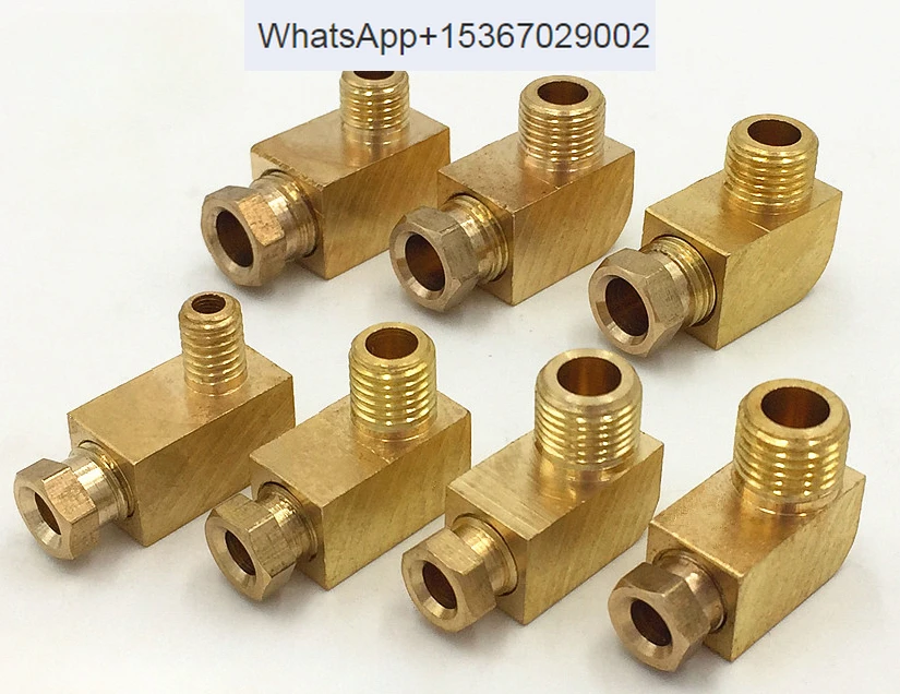 20pcs PL oil pipe right angle joint machine tool lubrication copper  joint aluminum  nylon