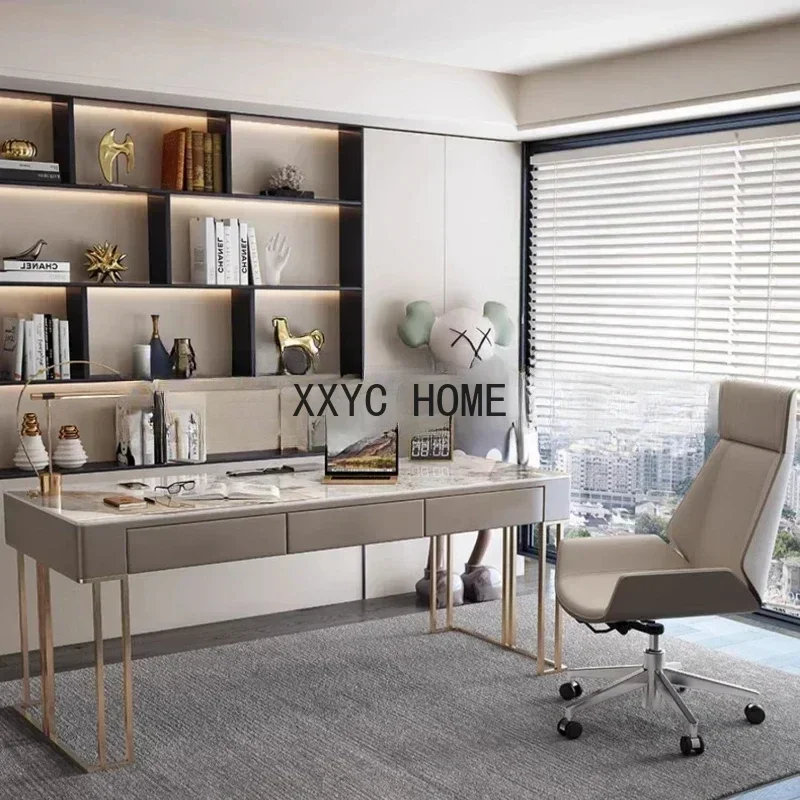 Luxury Write Office Desks Modern Study Slate Simplicity Office Desks Wood Storage Escritorio Ordenador Work Furniture QF50OD