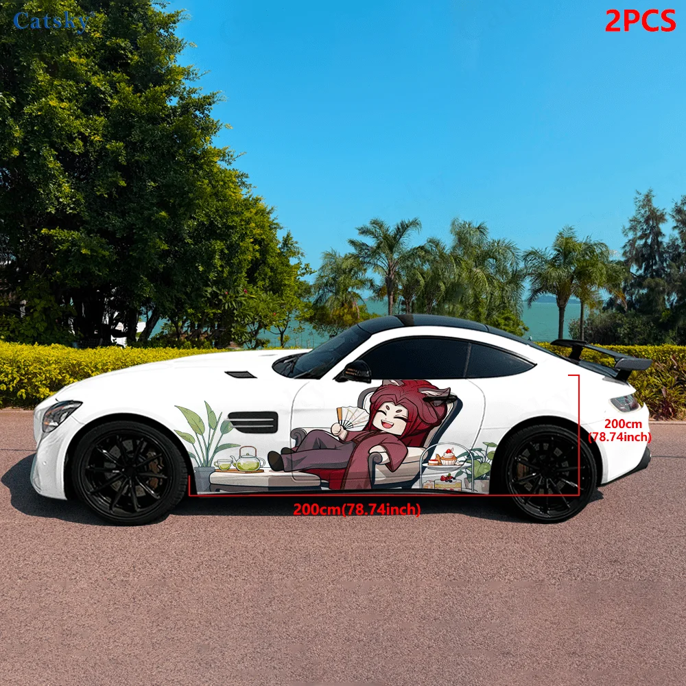 

Наклейки на боковую часть автомобиля «Кот-демон», самоклеящиеся, из водонепроницаемого и устойчивого к царапинам ПВХ, аксессуар для автомобиля, подарок