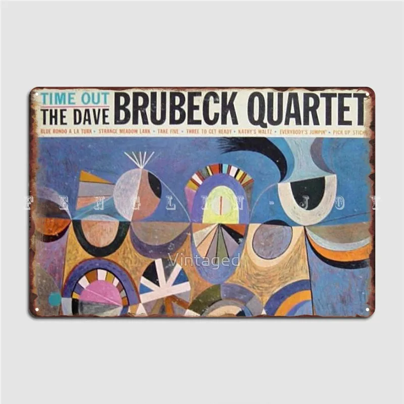 Time Out Dave Brubeck Quartet Original Mono Cover Metal Sign Wall Mural Home Classic Plates Tin Sign Poster