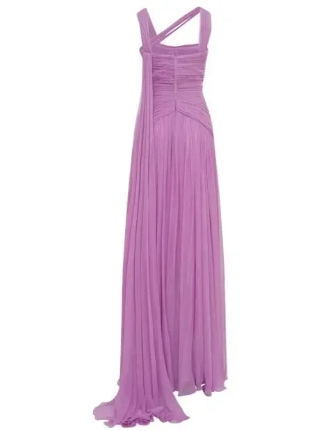 Customized Hot Sale One Shoulder Purple Ruffle Chiffon Evening Dresses A-line Floor-Length  فساتين السهرة vestidos de fiesta