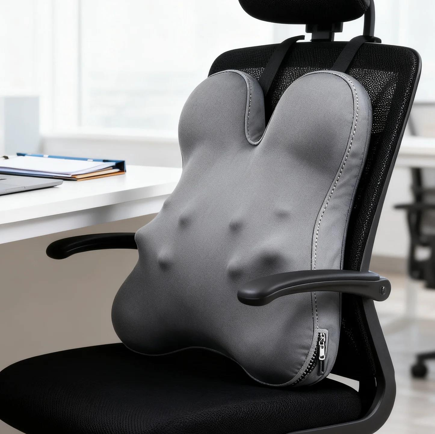 Office Gadgets Lumbar Support Pillow Memory Foam Filling Slow Rebound Effectively Relieves Lower Back Pain Waist Massager
