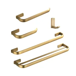 Bathroom Hardware Set Antique Brass Robe Hook Towel Rail Rack Bar Tissue Paper Holder Bathroom Accessories Wall Mount Lzh103