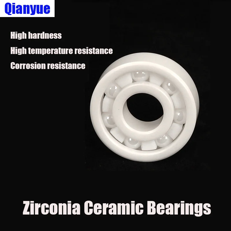 Zirconia Ceramic Bearings ID 2-10mm,Corrosion Resistant & High Temp for Fishing Reel/Mini Motor/Waterproof (ZrO2, Full Ceramic)