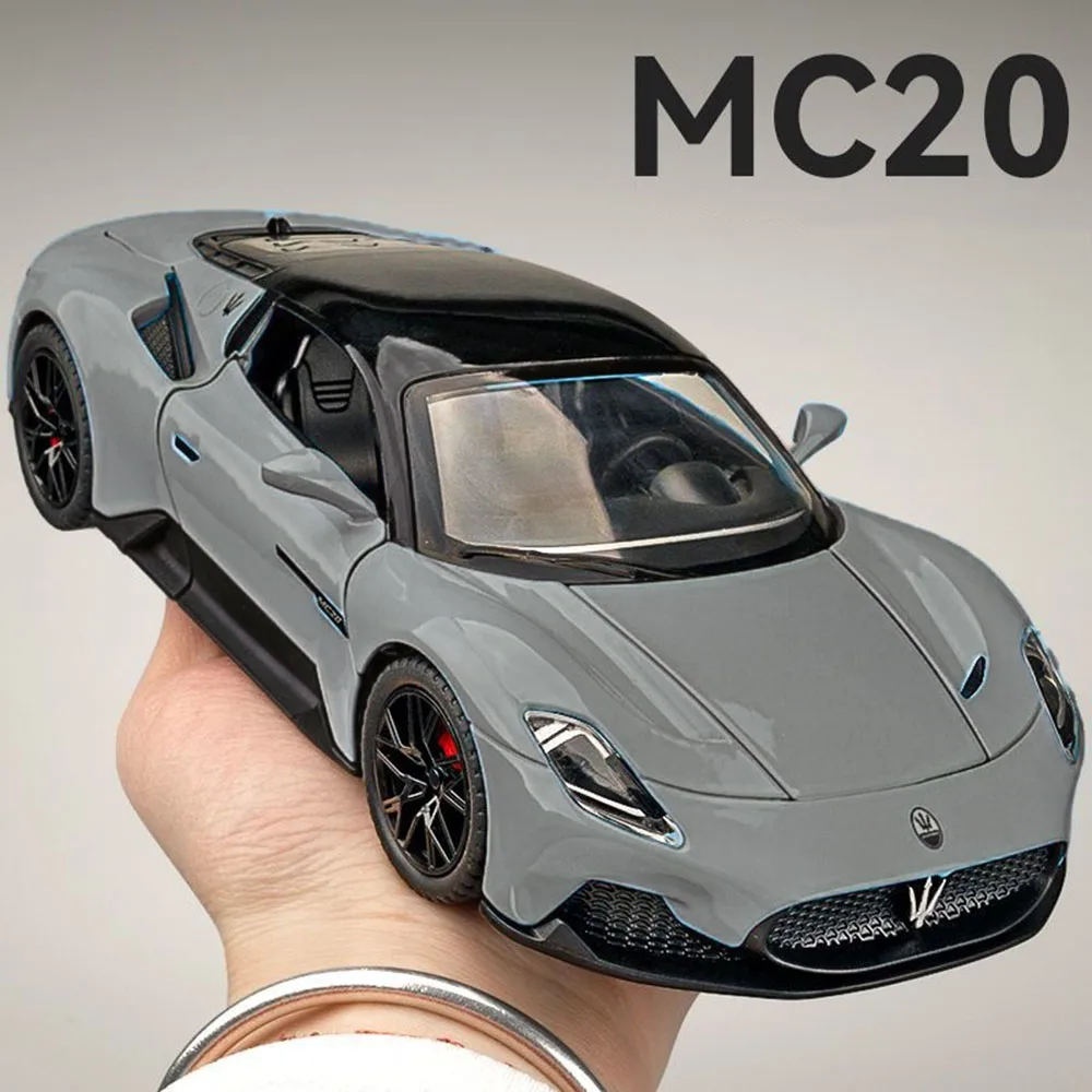 

1:22 MC20 миниатюрный суперкар из сплава, игрушечная модель автомобиля, имитация металла, литье под давлением со звуком, светом, игрушки, серия автомобилей, детские подарки
