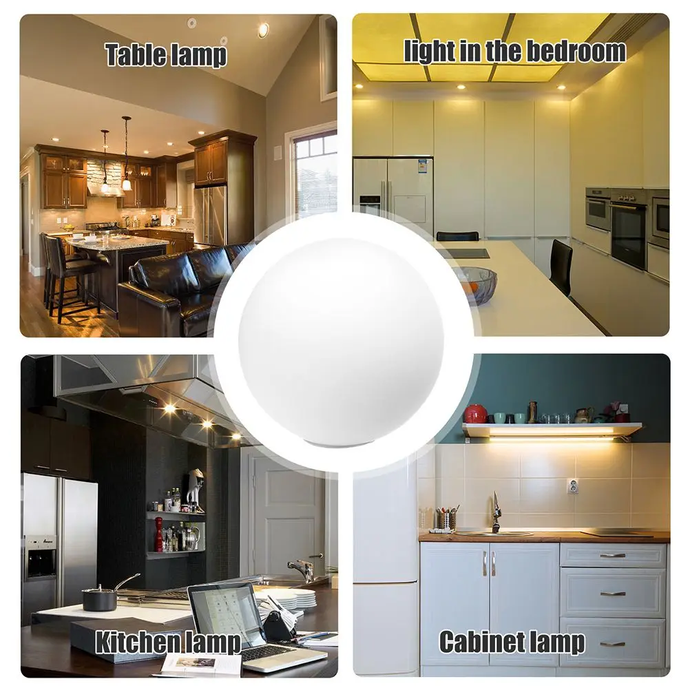 2pcs Round Acrylic Ball Lampshade Light Cover Globe Shade for Wall Ceiling Decor Replacement